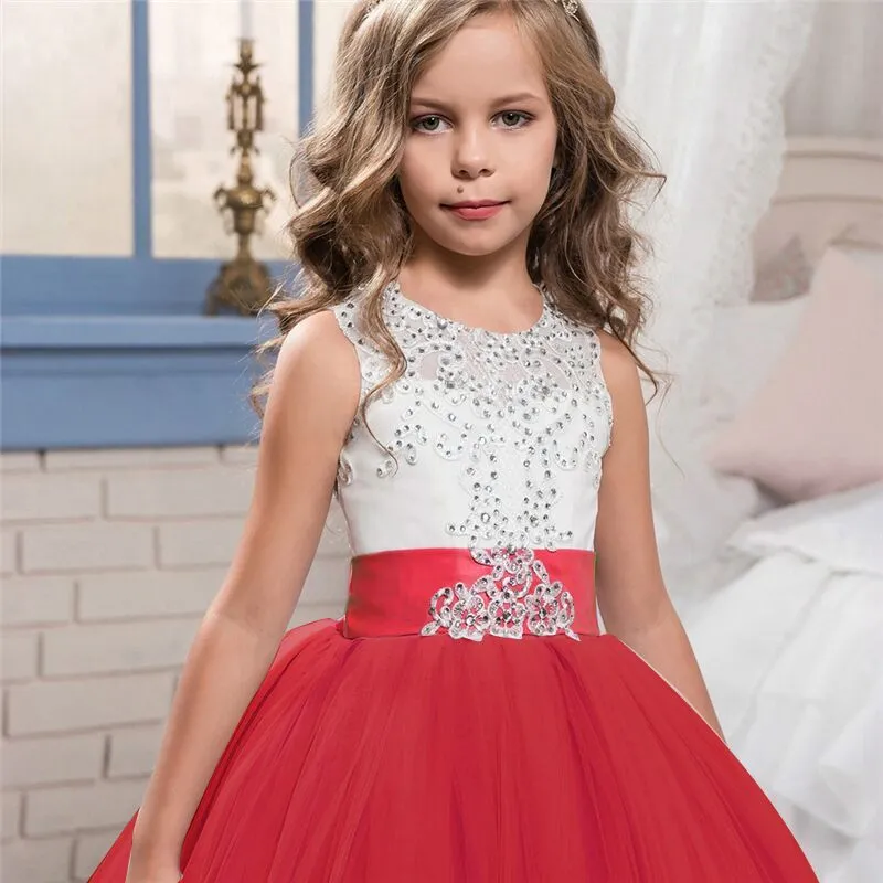 Lace Bridesmaid Pageant Dress For Girls Party Wedding Dress Older