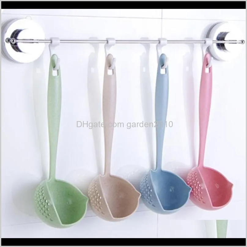 4colors 2 in 1 creative tools long handle soup spoon porridge ladle filter home kitchen cooking tools