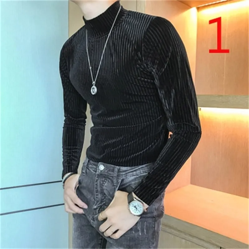 Tidvatten Märke Höst Långärmad T-shirt V-Neck Sweater Man Koreansk version av självodling 210420