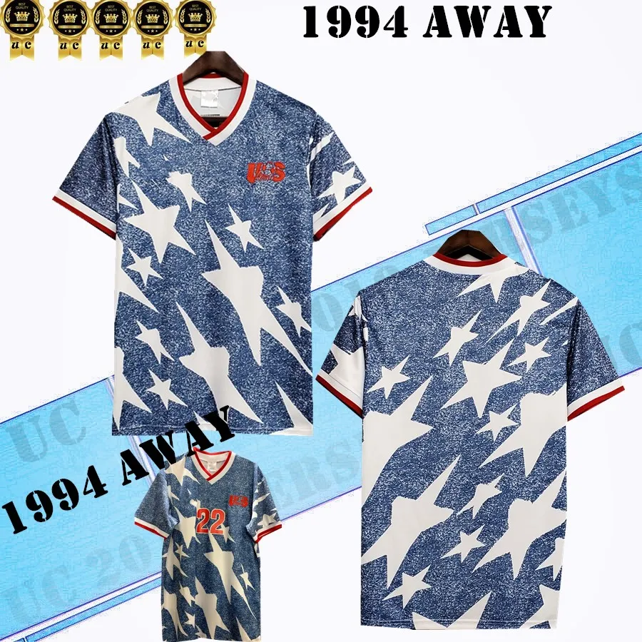 Thai 1994 U S a Away Shirt camisetas de fútbol retro Wegerle Lalas Ramos Balboa Estados Unidos 94 camisetas de fútbol clásicas