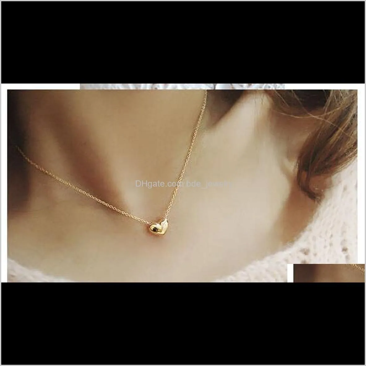 wholesale gold plated heart pendants necklaces for women wedding jewelry wholesale collares