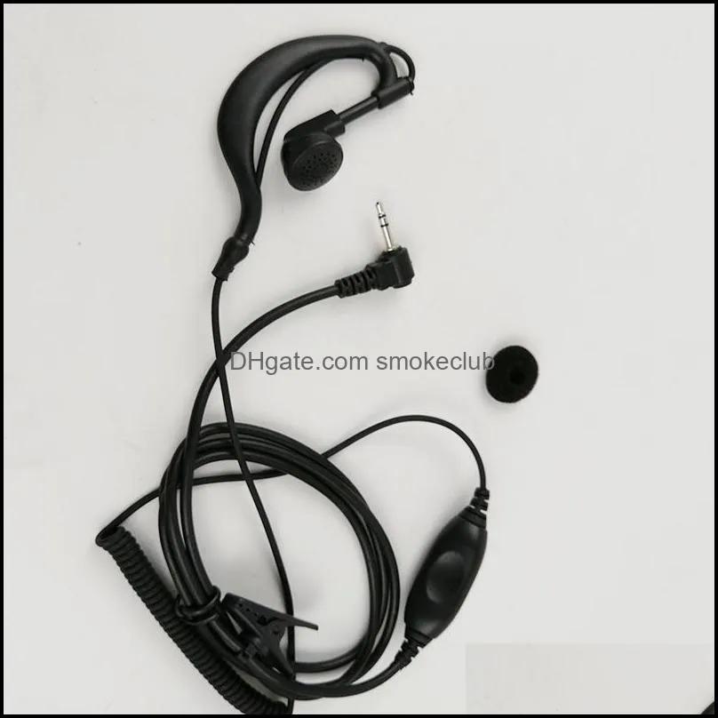 1 PIN PTT Earpiece MIC FOR Motorola Radios Curl Line 2.5mm T6200 T6210 T6220 T6250 T6300 T6400 T7200 Black C021 Alishow 20