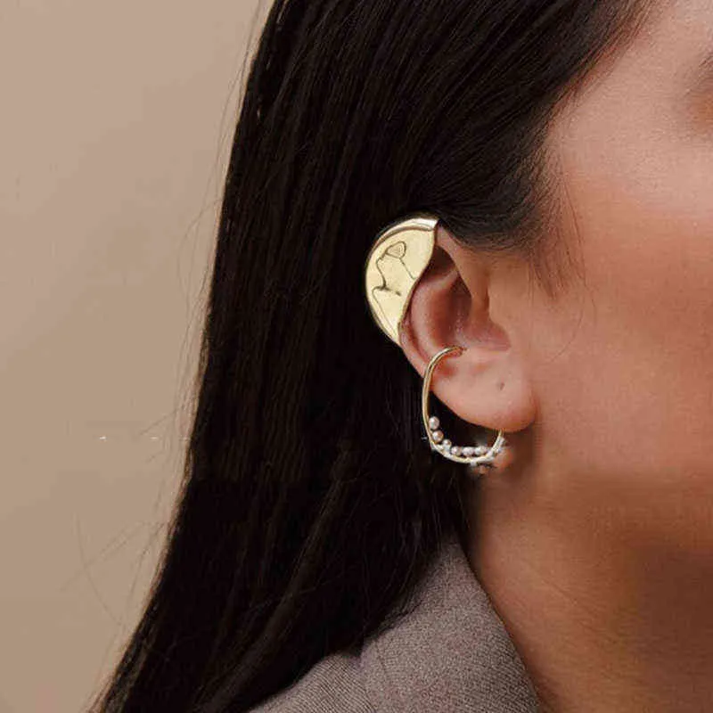 Punk Auricle helix Ear Cuff Clip On Earrings Without Piercing men Women Gold earring clip unique unusual cool jewelry hip-hop 2112293b