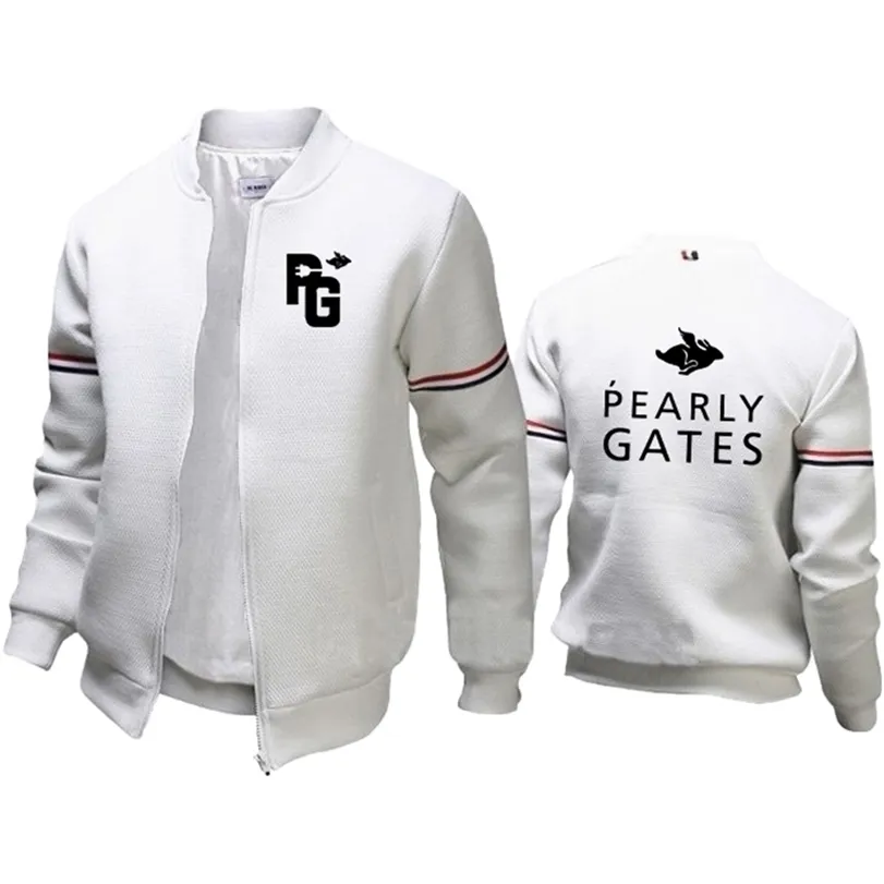 Uomini Pearly Casual Print Gates Design Coat Outdoor Uomo Baseball Top Uomo Slim Fit Sport Zipper Jacket Autunno e Inverno 211214