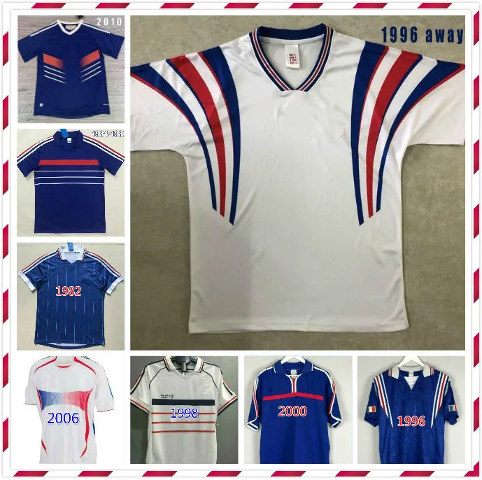 1982 1996 2000 2010 1998 2006 Retro Zidane Henry Soccer Jerseys 2004 Djorkaeff Trezeguet Deschamps Trézéguet Ribery Djorkaeff Shirt