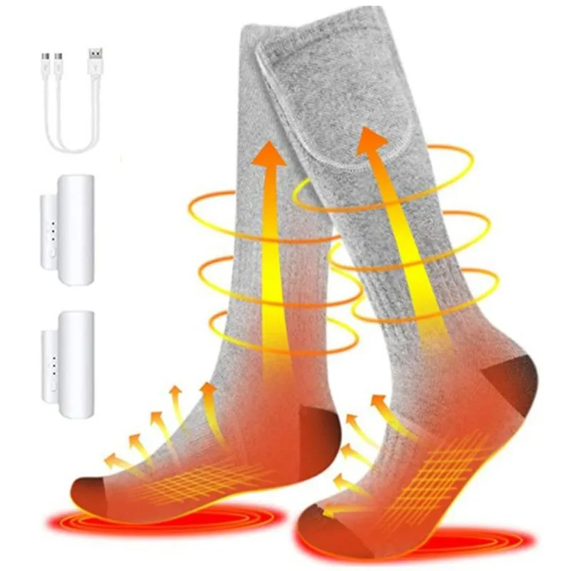 Calcetines deportivos Unisex calentador eléctrico calentador de pies calentador USB batería recargable invierno al aire libre Camping esquí deporte