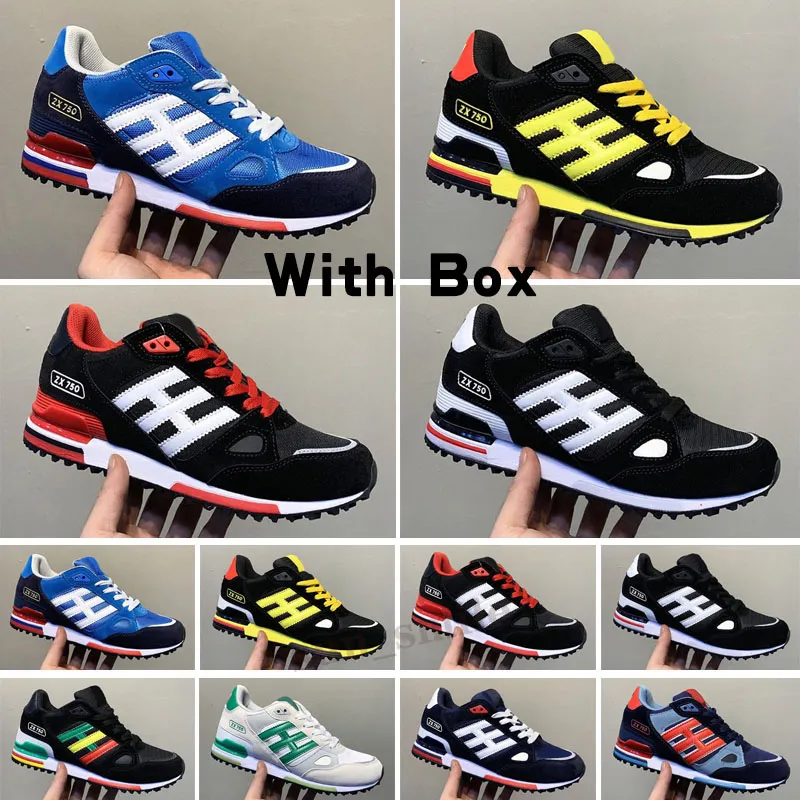 originals ZX 750 EDITEX ZX750 캐주얼 신발 운동화 망과 여자 운동을위한 블루 블랙 그레이 ZX 750 체육 통기성 크기 36-44