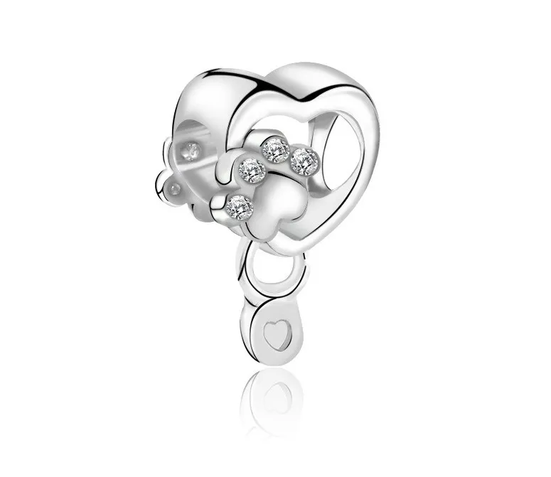 Passend für Pandora-Charm-Armbänder, europäischer Silber-Charm, Schlangenperle, Herz-Kristall-Emaille-Anhänger, DIY-Schlangenkette für Frauen, Armreif, Halskette, Schmuck