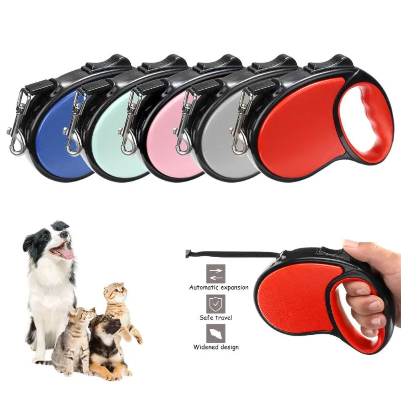 Dog Collars & Leashes 3m/5m Long Pet Roulette Puppy Leash Automatic Retractable Tractor Rope Strong Anti-Strike Products Correa Perro