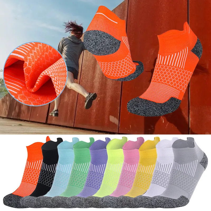 Thick towel-soled sports socks Comfortable soft Combed cotton running sockings Professional breathable non-slip outdoor boat hose ten colors choose