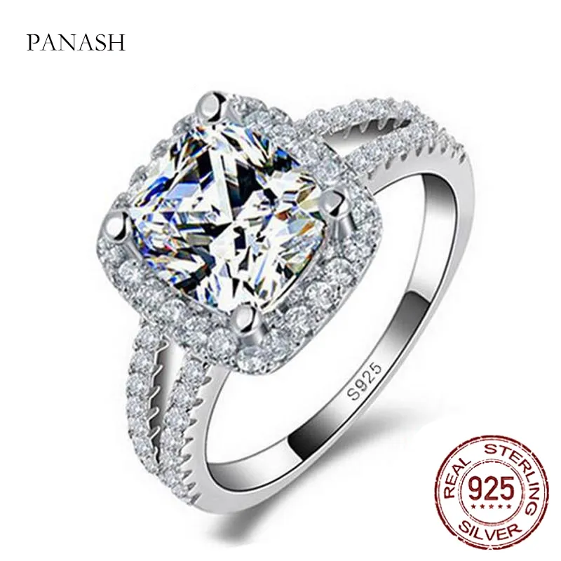 Originale reale 925 sterling sterling ring finger anel aneis cz pietra per le donne gioielli puro wedding engagement personalizzato R886