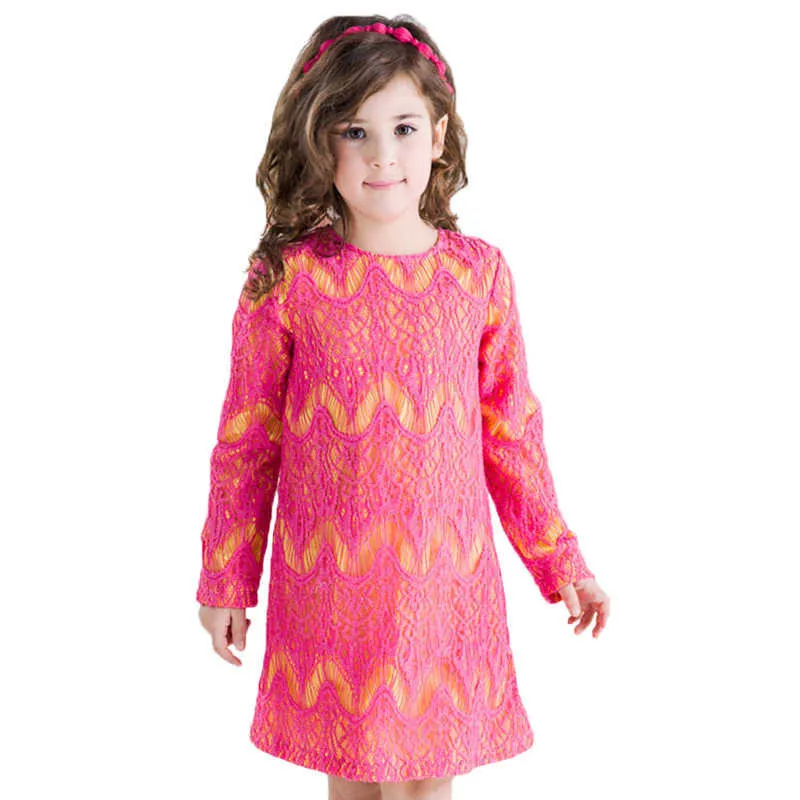 Dziewczyny Dress 2021 Wiosna Jesień Dziewczynek Ubrania Dzieci Ubrania Słodkie Dzieci Księżniczka Sukienka Dla Dziewczyn 1-3 lata q0716