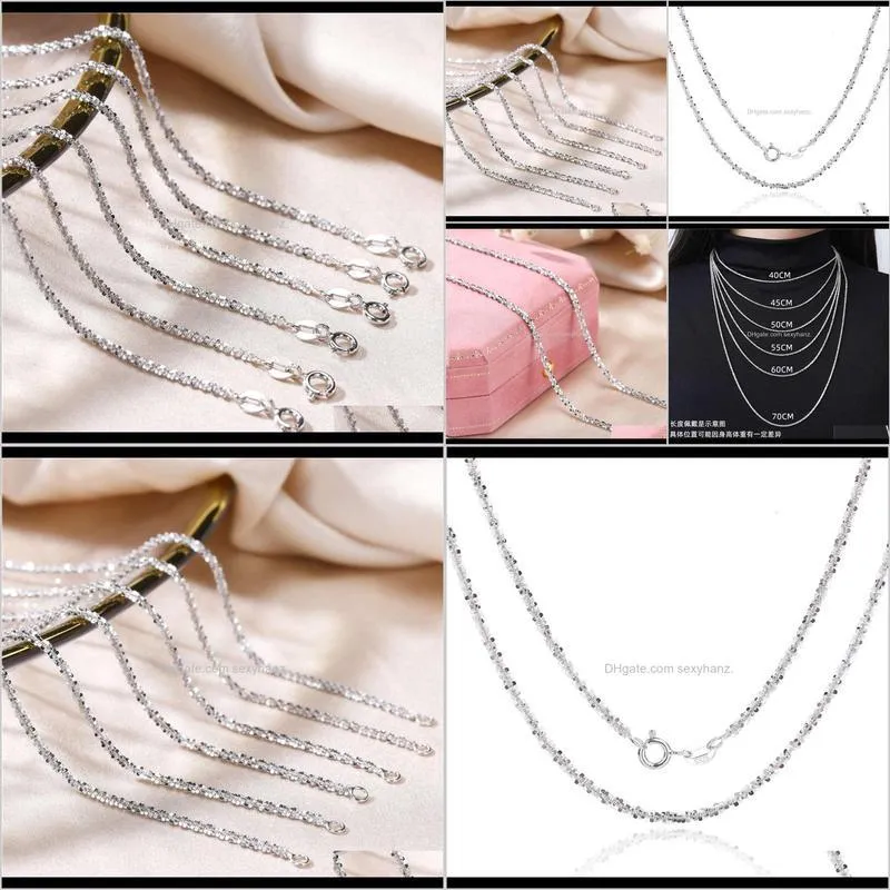 pendants straight s925 sterling silver necklace sparkling flash extended sweater fashion cauliflower chain