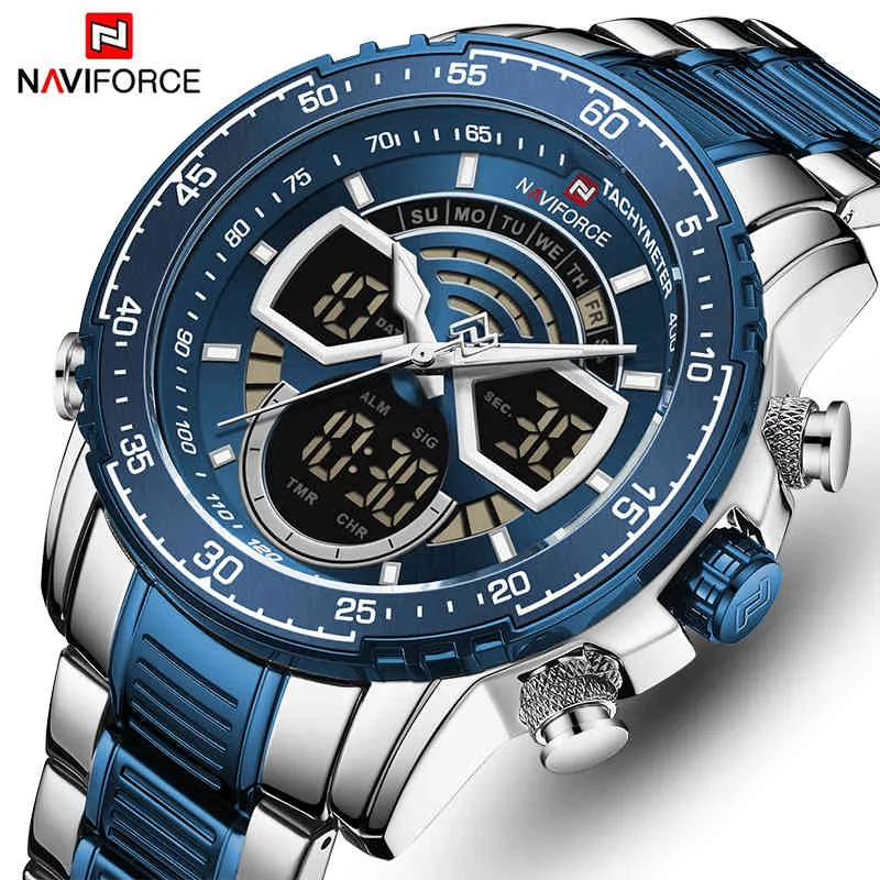 NAVIFORCE Mens Watches Luxury Brand Fashion Quartz Watch Men Waterproof Sports Wristwatch Chronograph Clock Relogio Masculino 210517