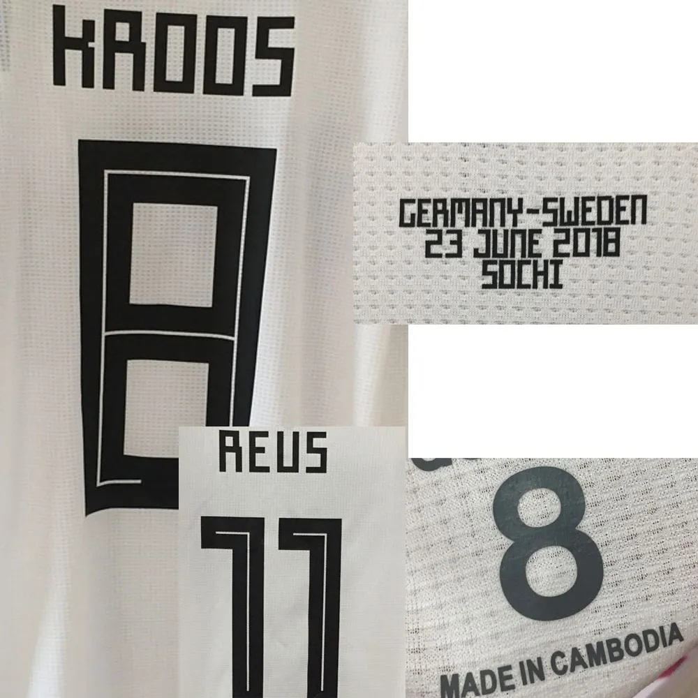 American College Football Wear Match Worn Player Issue Kroos maillot Reus Muller met Game MatchDetail Soccer Patch Badge