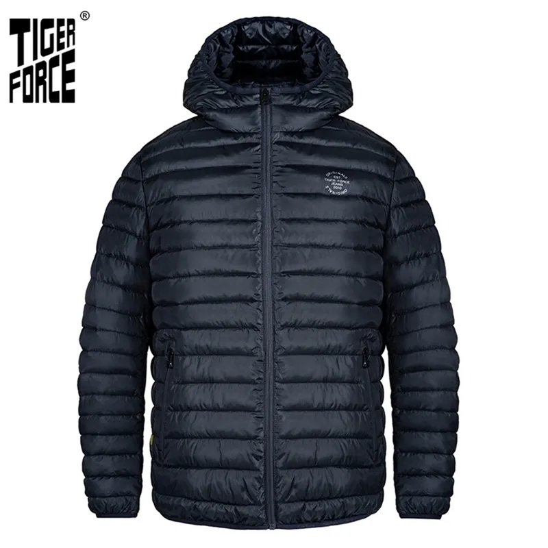 TIGER FORCE Men Jacket Spring Casual Fashion High Quality Solid zipper men's clothing Coat Casual Fashion parka 50402 211124