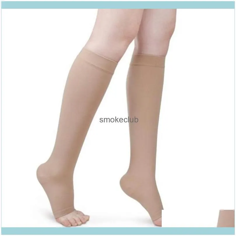 Sports Socks S-XL Compression Stockings Stretch Open Toe Knee-High Calf Riding For Varicose Veins Treatment And Shaping Stovepipe