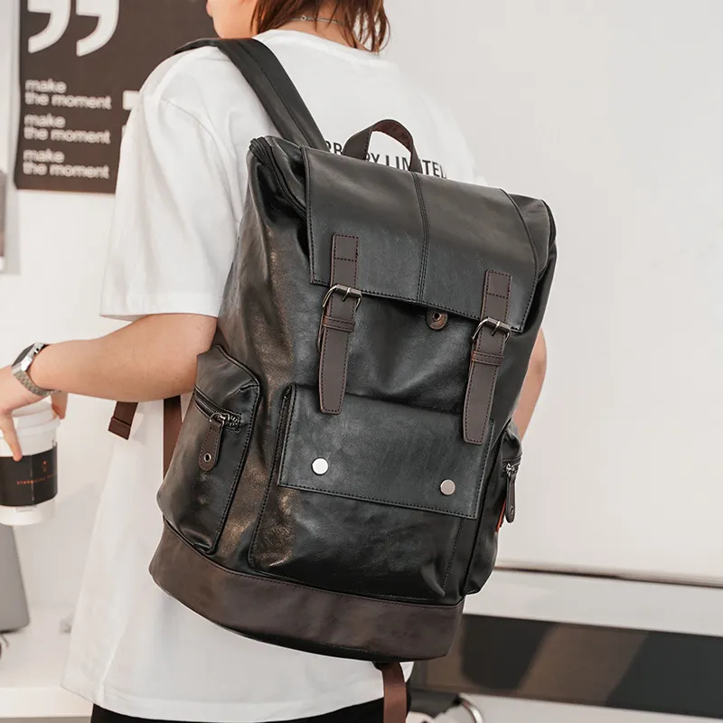 High Quality Fashion Pu Leather Women Bag boys girls School Bags Backpack Springs Lady Travel Men Backpacks