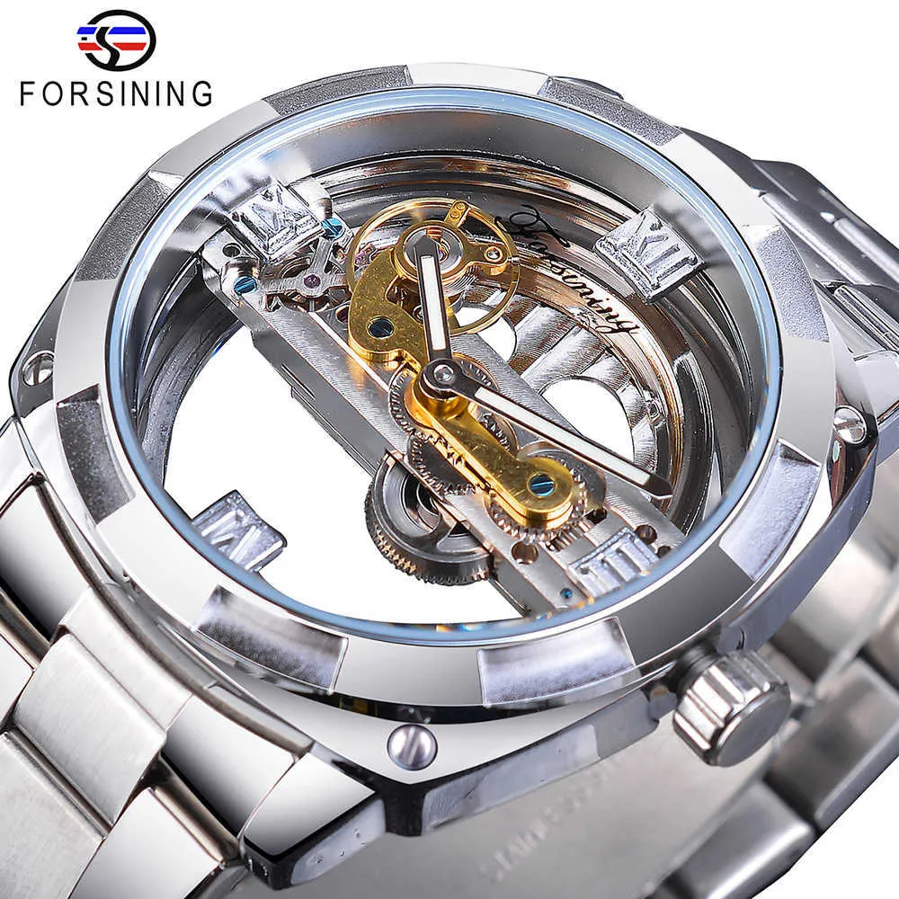 Forsining Mens Automatic Mechanical Watch With Transparent Design
