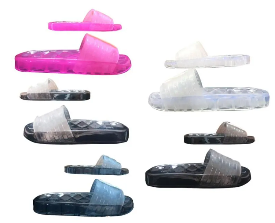 새로운 남성 여성 샌들 디자이너 슬리퍼 플랫 슬라이드 바닥 슬리퍼 가죽 해변 신발 유니섹스 샌들 투명 젤리 플립 플롭 G90217