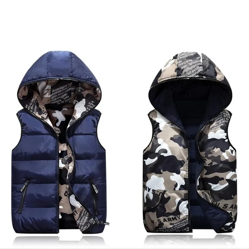 Parent-enfant correspondant tenues Camouflage enfant gilet coton filles garçons gilet enfants veste vêtements d'extérieur pour enfants KF784 211203