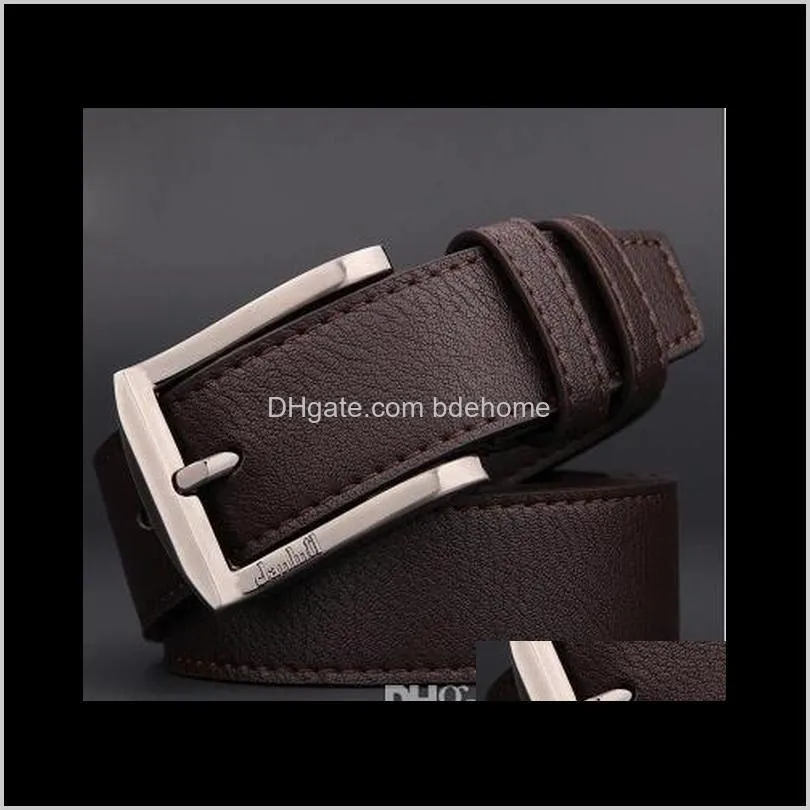 high quality cowskin genuine leather belt men fashion adult mens belt for jeans male pin buckle cintos masculinos