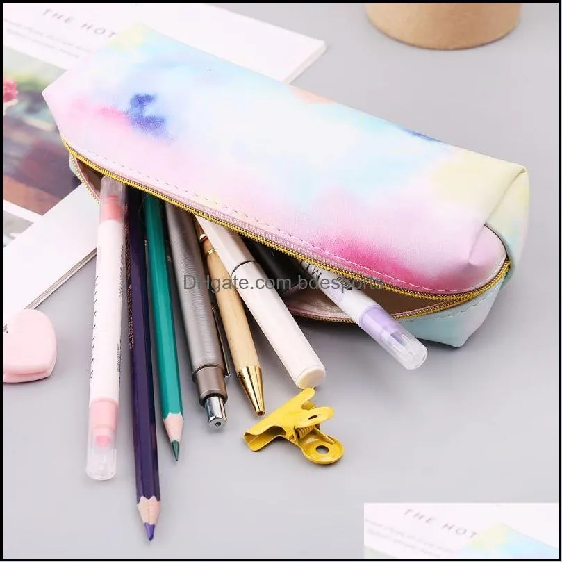 Kawaii Pencil Case Colorful Pink Makeup Cosmetics Bag Pen Box Storage Pouch Case School Supplies Stationery1