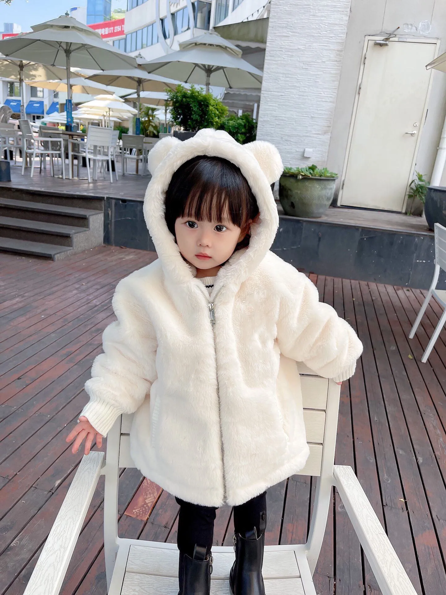 Giacca per neonata bambini cappotti moda pelliccia calda con cappuccio autunno autunno inverno giacca giacca infante babe abbigliamento capispalla per bambini