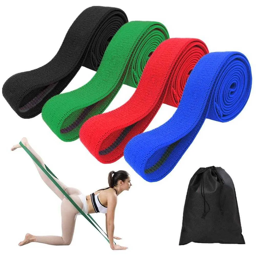 Long Tecido Resistance Band Workout Set Non-Slip Pull Up Elastic Bands para Ginásio Fitness Yoga Pilates Squat Exercício Home Trainer H1026