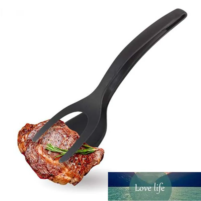 2 In 1 Multipurpose Non-stick Food Clip Fried Egg Cooking Turner Pancake Spatula Pizza Barbecue Bread Clamp Thicken Smooth Tong Factory price expert design Quality