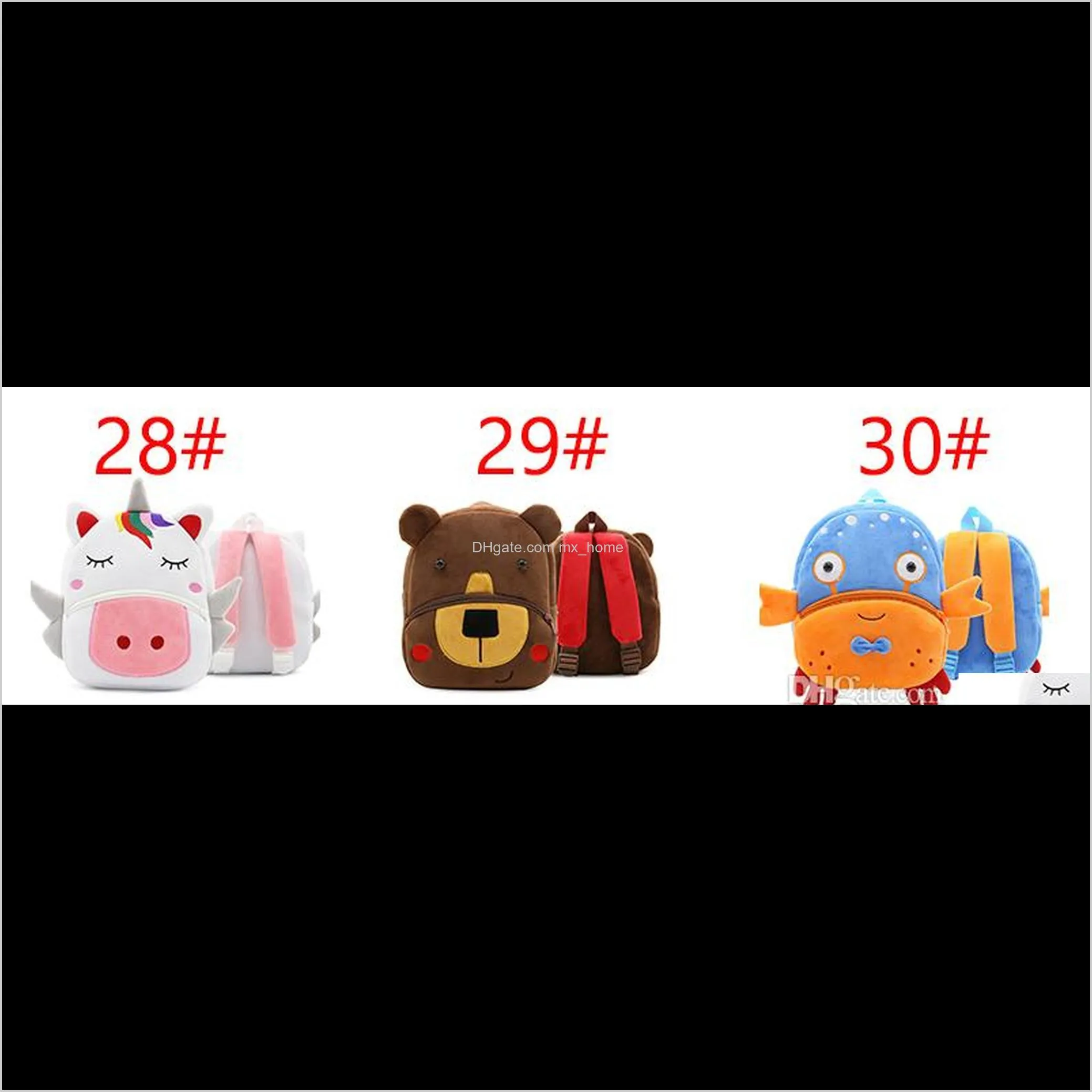 kids plush animal backpacks dinosaur puppy panda moneky unicorn bear elephant giraffe 30 designs zoo 3d shoulders backpack kindergarten