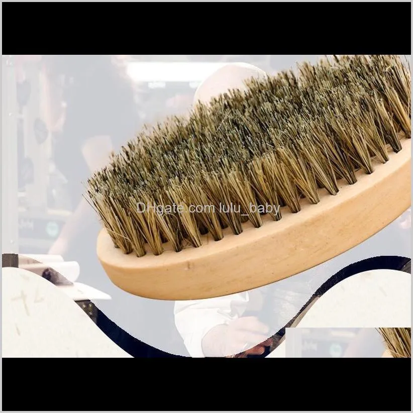 hot sale boar bristle beard brush & handmade beard comb kit for men mustache with cloth bag