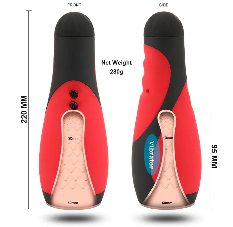 Masturbatore maschile Tazza di vibrazione 30 Velocità Masturbazione Gola profonda Esercitatore del pene Giocattoli del sesso orale per gli uomini X0J9