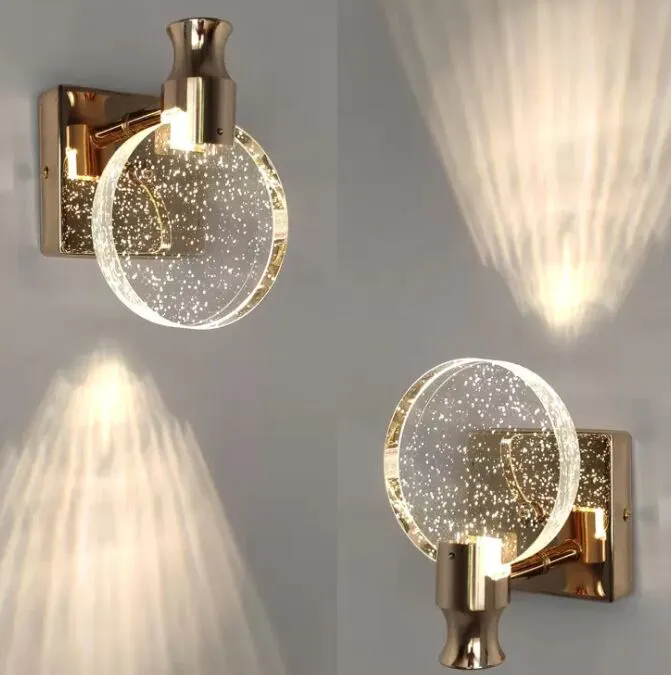 Creative Bubble Crystal Wall Lamps Minimalist Living Room Bedroom Bedside Wall Sconce Bathroom Mirror Front Light Fixture