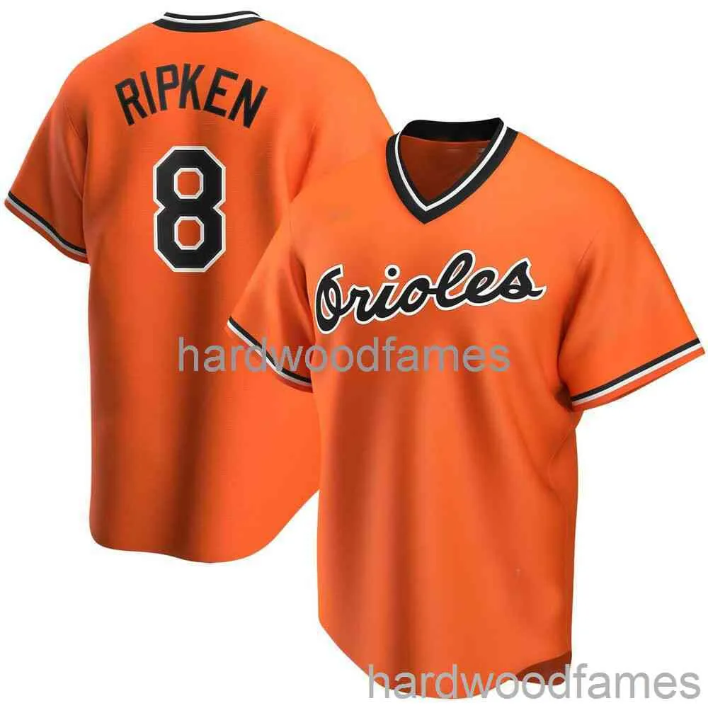 Benutzerdefinierte Cal Ripken Jr Orange Cooperstown Jersey genäht Männer Frauen Jugend Kind Baseball Jersey XS-6XL