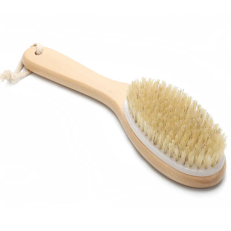 Abeis Houten Handvat Baden Douche Brush Boar Bristle Dry Body BackExfoliating Massage