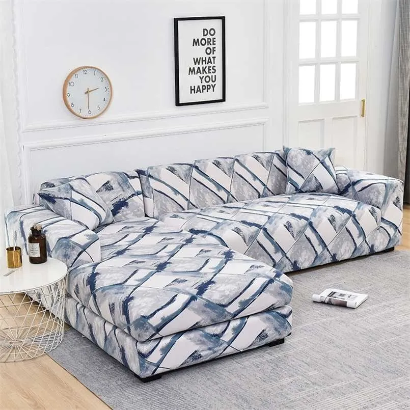 Need Buy 2pieces Chaise Longue Sofa Covers for Living Room Elastic Couch Cover Stretch Towel L shape Corner Slipcover 211116