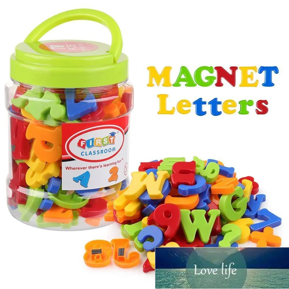 JA-RU Juego de letras magnéticas (1 paquete de letras ABC) letras de  plástico coloridas. Imanes de refrigerador para niños y niños pequeños.