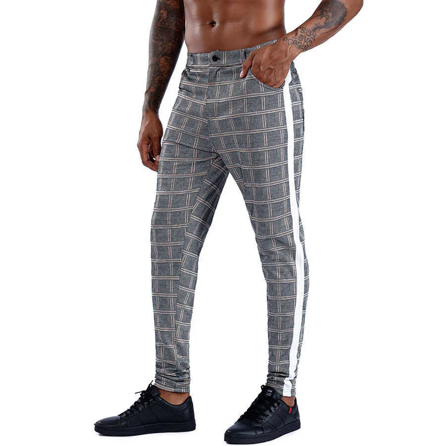 Chino Mens Sports Running Stripes Joggers Formation Pantalons de survêtement Gym Pantalons de jogging Hommes Athletic Bottoms Wear T200326