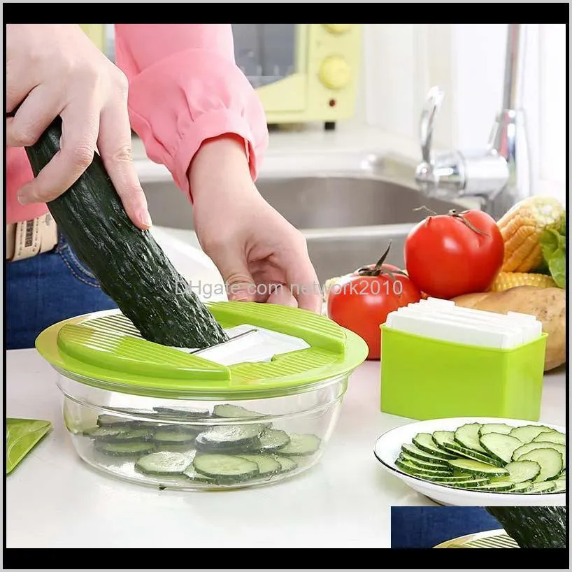 vegetable slicer multifunctional veggie cutter shredder mandoline slicer potato carrot grater with 4 interchangeable blades kitchen