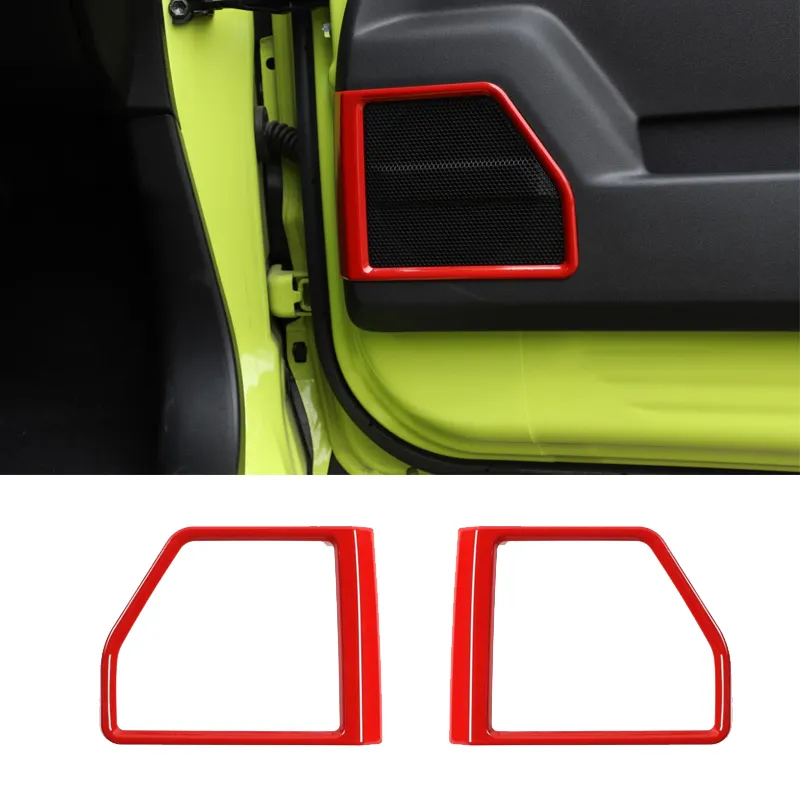 ABS Interor Porta Speaker Decoração Acessórios para Suzuki Jimny JB74 19+ Vermelho