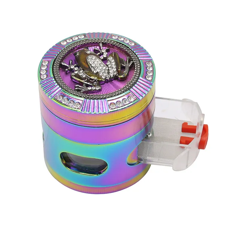 4 lager 63mm Metal Rökning Grinder Animal Mönsterkåpa Diamantrökslipmaskiner med lådor SHREDDER Crusher Zinc Alloy Material Cigarett Tobak Krossar