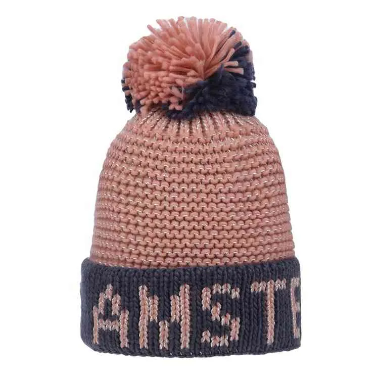 2021 novo popular Natal de malha acrílica chapéus mulheres inverno quente outono inverno chapéu