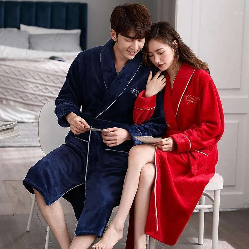 Pyjamas de nuit pour femmes ensembles Couple Robe hiver printemps épais chaud pyjama à manches longues corail velours costume vêtements de détente