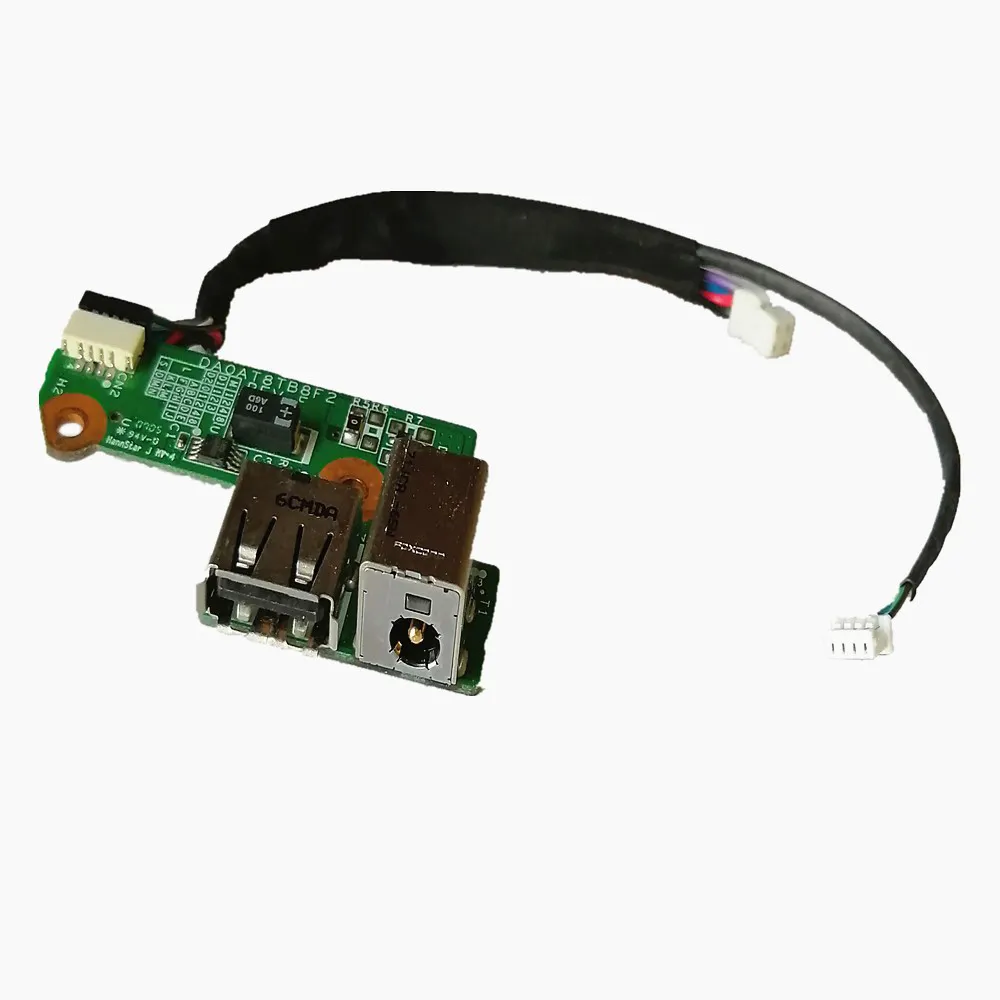DC-In AC Power Jack USB-kort W / Cable Harness Connector Socket DaoT8TB8F2 34AT8DB0017 för HP DV6000 65W