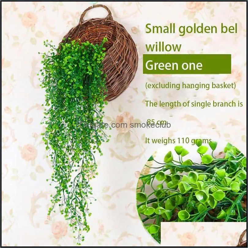 Decorative Flowers & Wreaths Admiralty Willow 85cm, Artificial Green Plants, Flower Vines Living Room Hanging Basket Wall Plastic