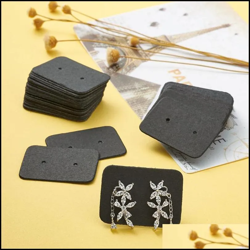 Earring Display Kraft Paper Price Tags Cardboard Display Cards White Black 400pcs/set Earring bbyWFT