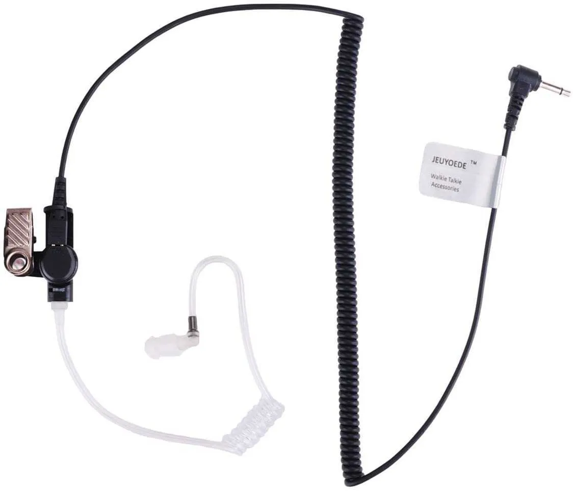 Oreillette à tube acoustique de 3,5 mm Ecoutez uniquement le casque pour radio ou talkie-walkie Mic