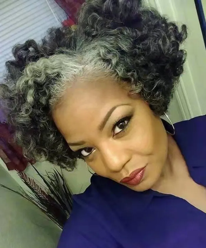 Best Salt and Pepper Natural Hairstyles for Women over 40 | African  American Short Hairstyles - YouTube