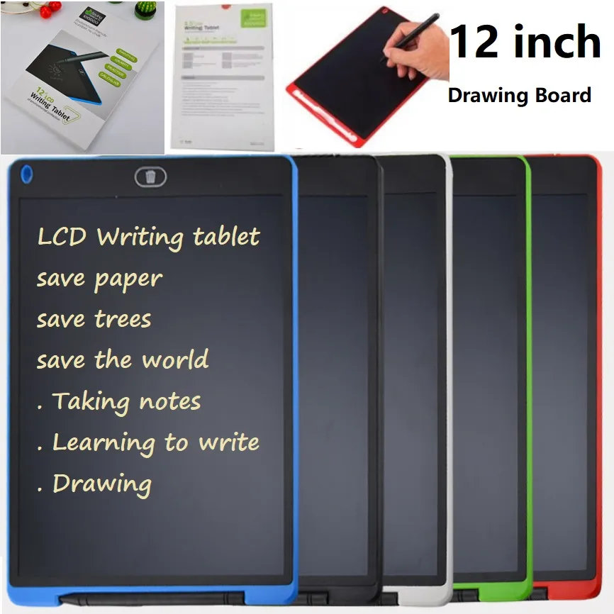 Vendedor de fábrica de 12 polegadas LCD escrita tablet Digital desenho tablet caligrafia almofadas portátil mesa eletrônica tablet tablet tábua ultra-fina